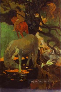  pferd - Das Weiße Pferd Beitrag Impressionismus Primitivismus Paul Gauguin